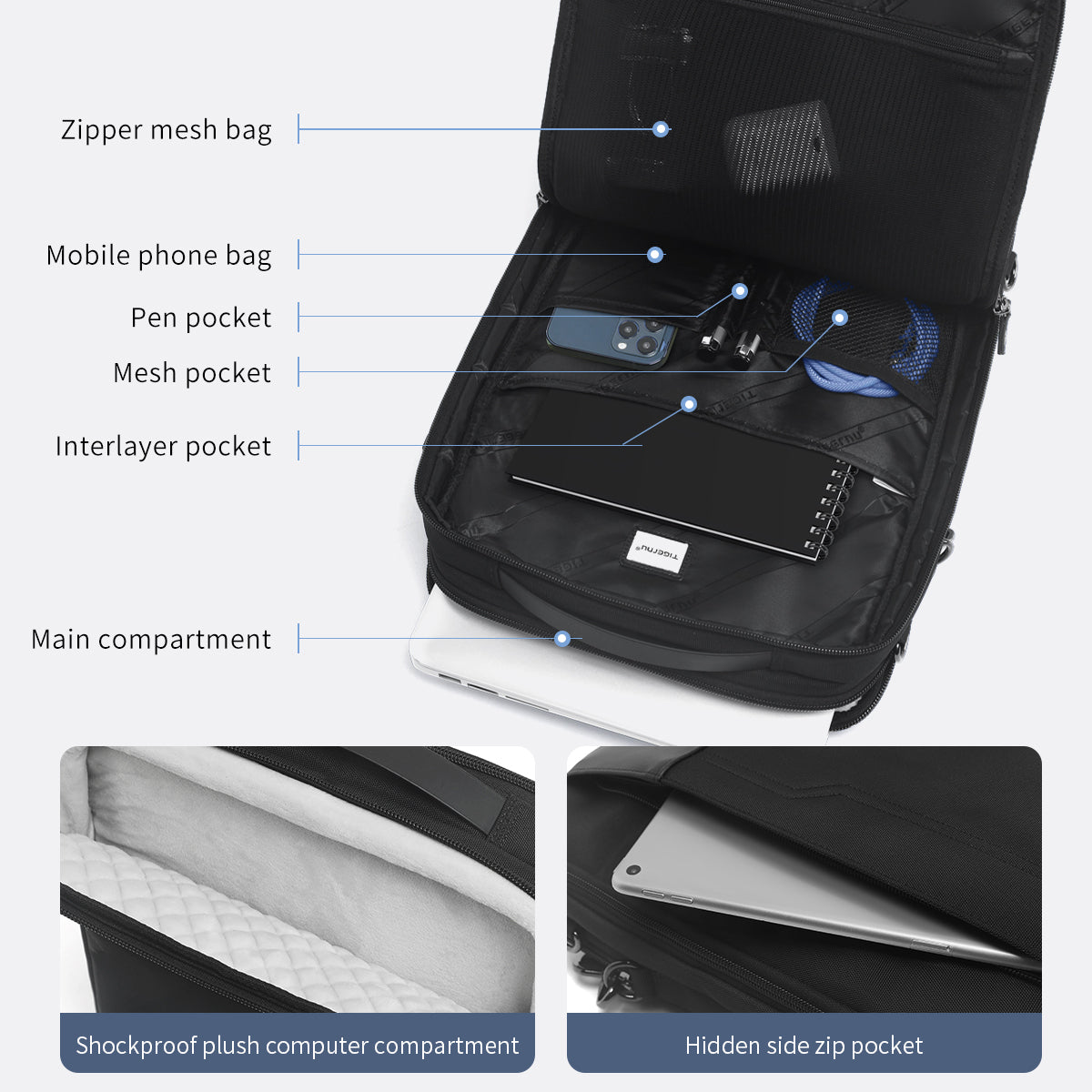 Tigernu Crossbody 12.9" iPad Pro Messenger Bag