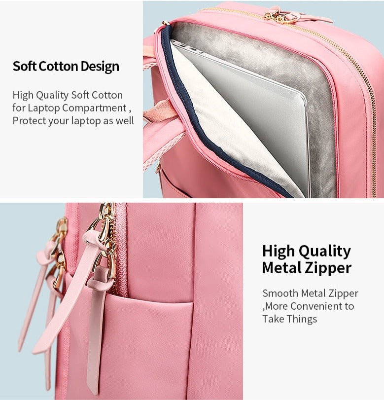 Bopai City-S Laptop backpack for women peach