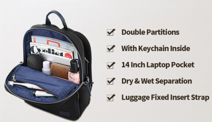 Bopai City-W laptop backpack for women beige