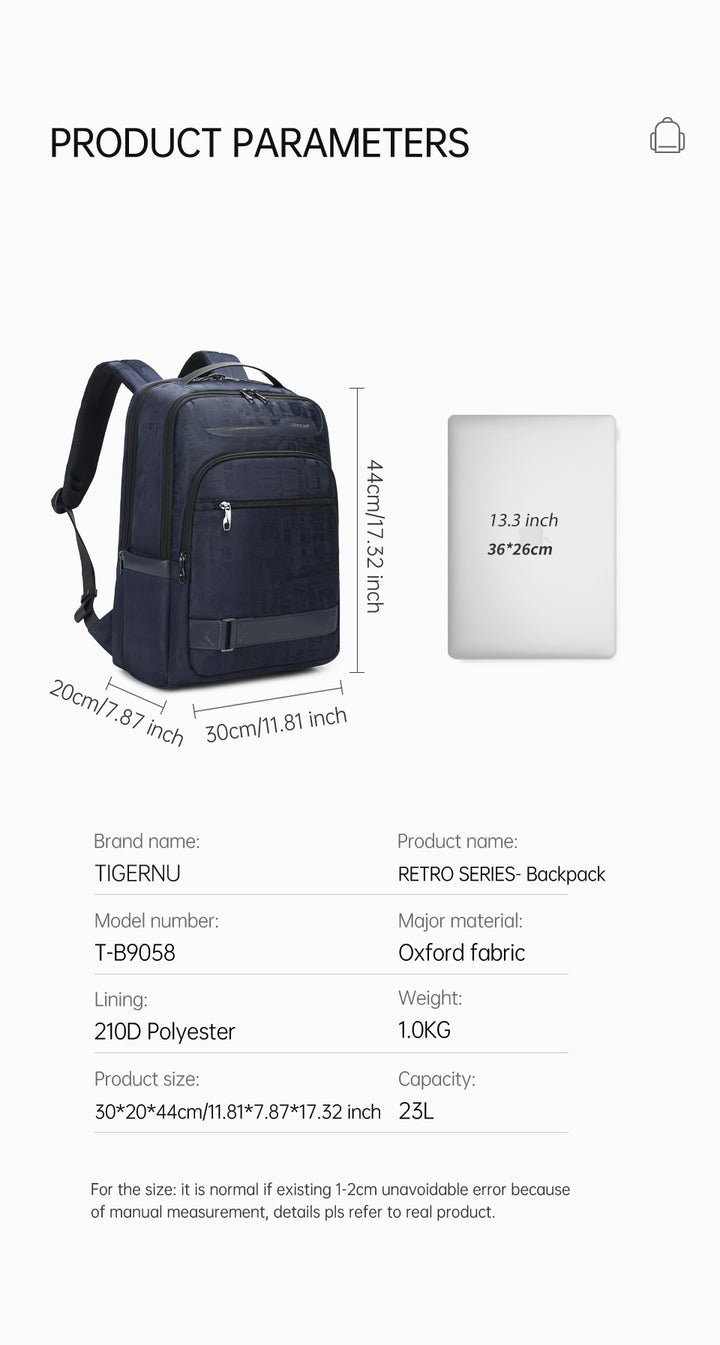Buy Tigernu Retro Laptop Backpack Blue